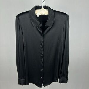 Boden Black Button Down Long Sleeve Blouse size 8